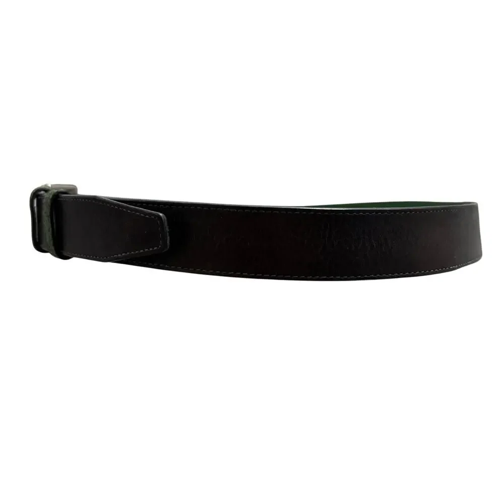Piero Gabrieli Italy Black Green Leather Dress Belt Men’s Size 42